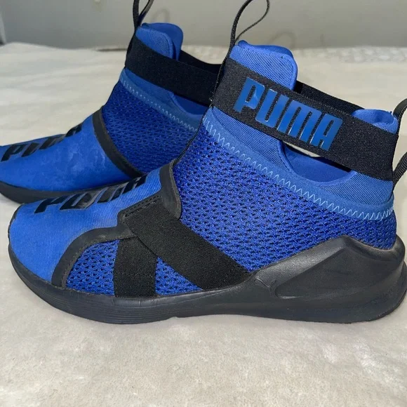 PUMA Ouma Fierce Blue and Black Strap Sneakers Size 5.5 - Picture 6 of 8